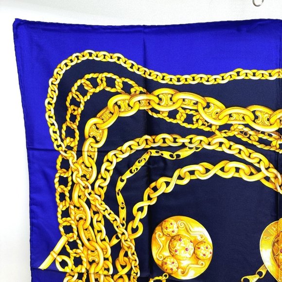 CELINE Large Vintage Silk Scarf with Jewelry Motif, Purple, for Women - Picture 2 of 15